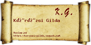 Körözsi Gilda névjegykártya